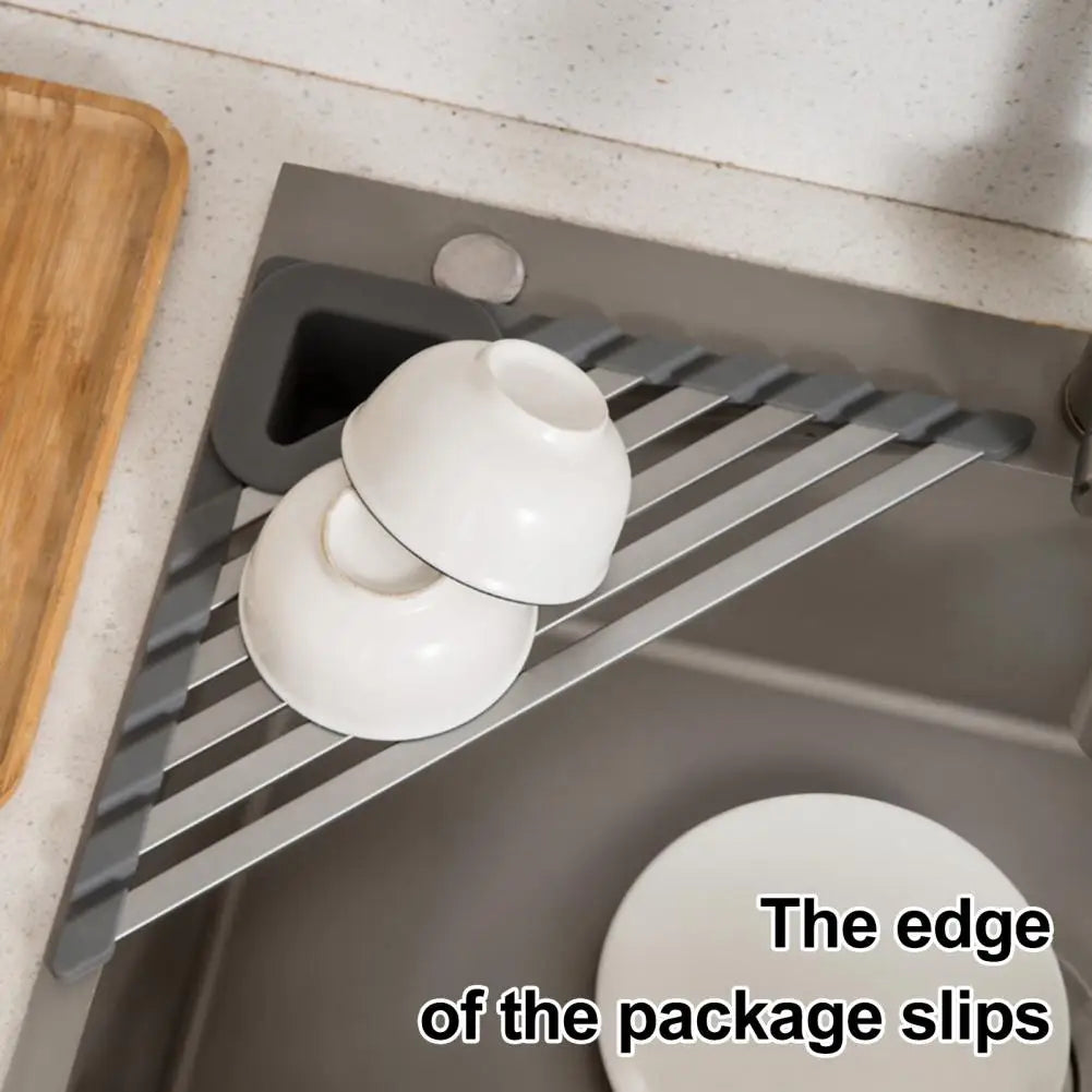 Sink Corner Storage Rack Triangular Non-Slip Quick-Dry Ventilation