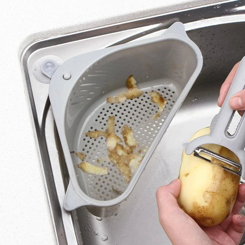 Sink Drain Basket Suction Cup Mount Fast-Draining Base