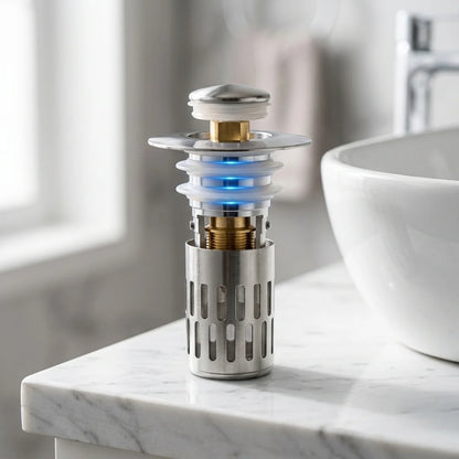 Sink Stopper Push To Open Brass Core