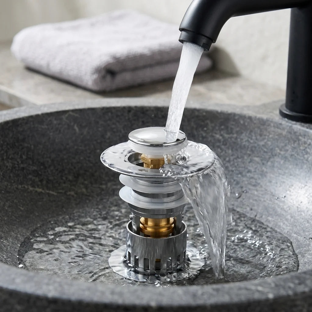 Sink Stopper Push To Open Brass Core