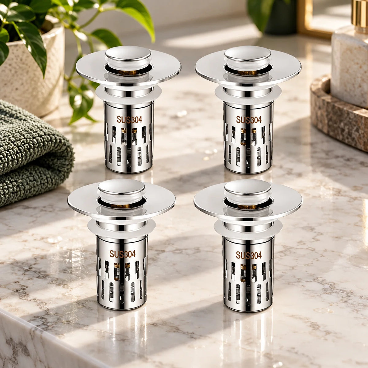 Sink Stopper Push To Open Brass Core