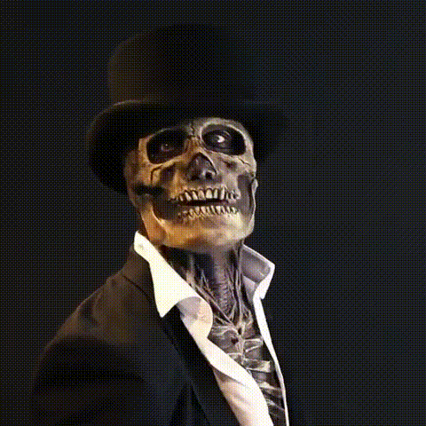 Skeleton Mask Latex Full-Head Coverage Sculpted Brain Detail
