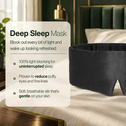 Sleep Mask Contoured Satin Light-Blocking & Adjustable Strap