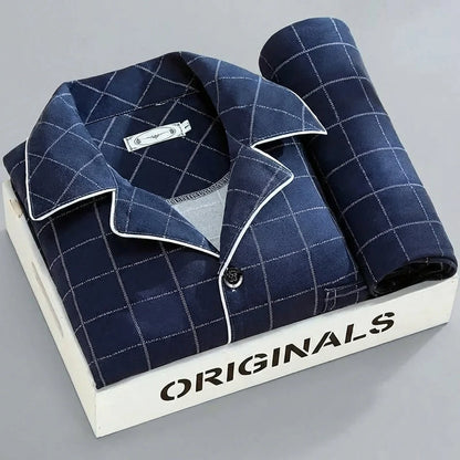 Sleepwear Set Button-Up Shirt & Trousers Soft Breathable