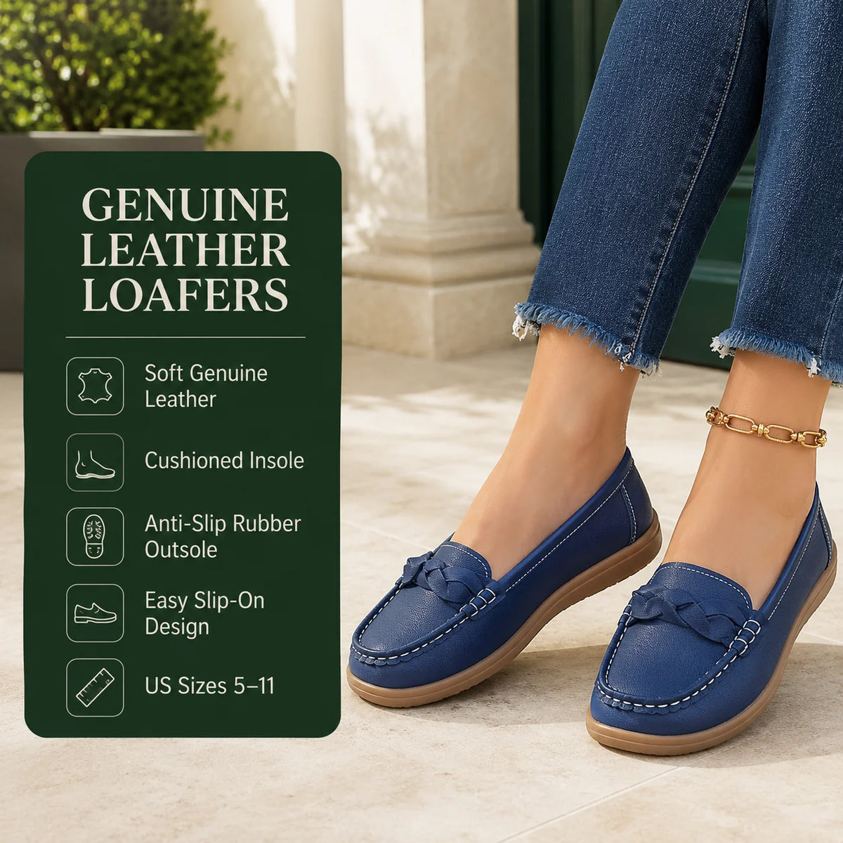 Slip-On Loafers Padded Footbed & Removable Insole
