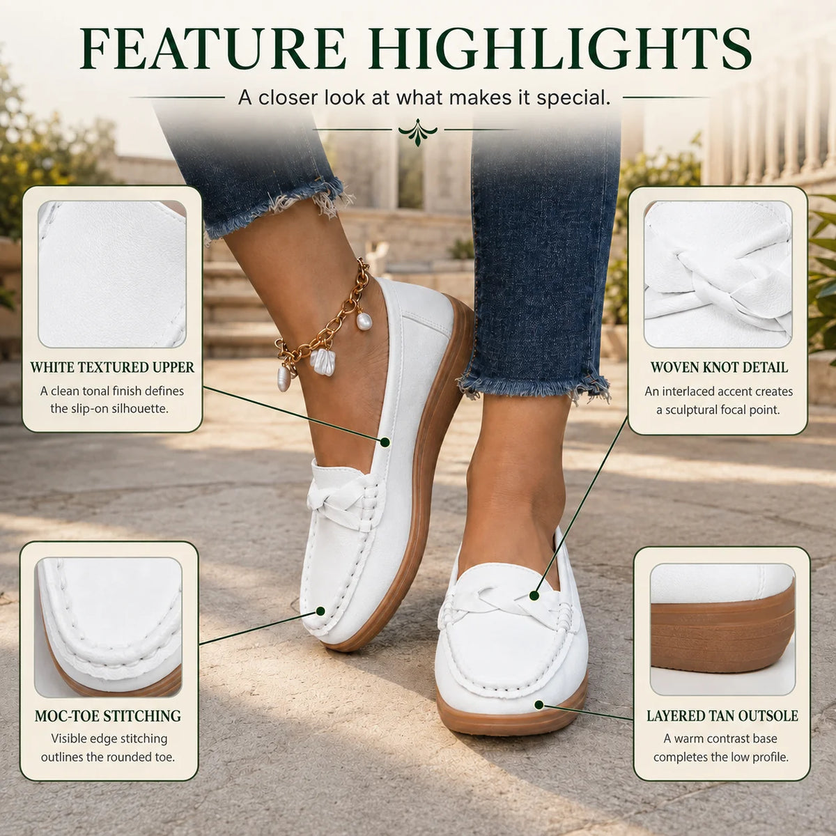 Slip-On Loafers Padded Footbed & Removable Insole