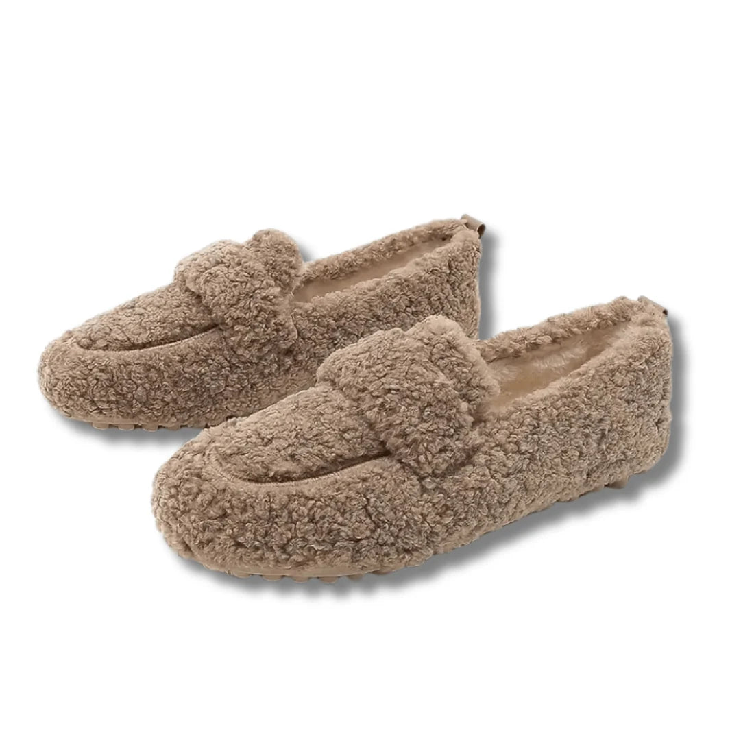 Slippers Plush Lined Non-Slip Rubber Sole