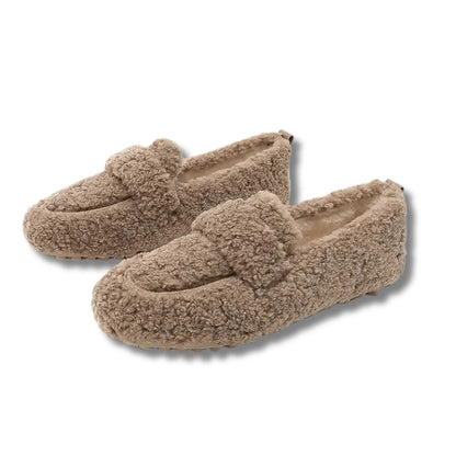 Slippers Plush Lined Non-Slip Rubber Sole