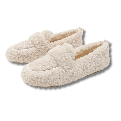 Slippers Plush Lined Non-Slip Rubber Sole