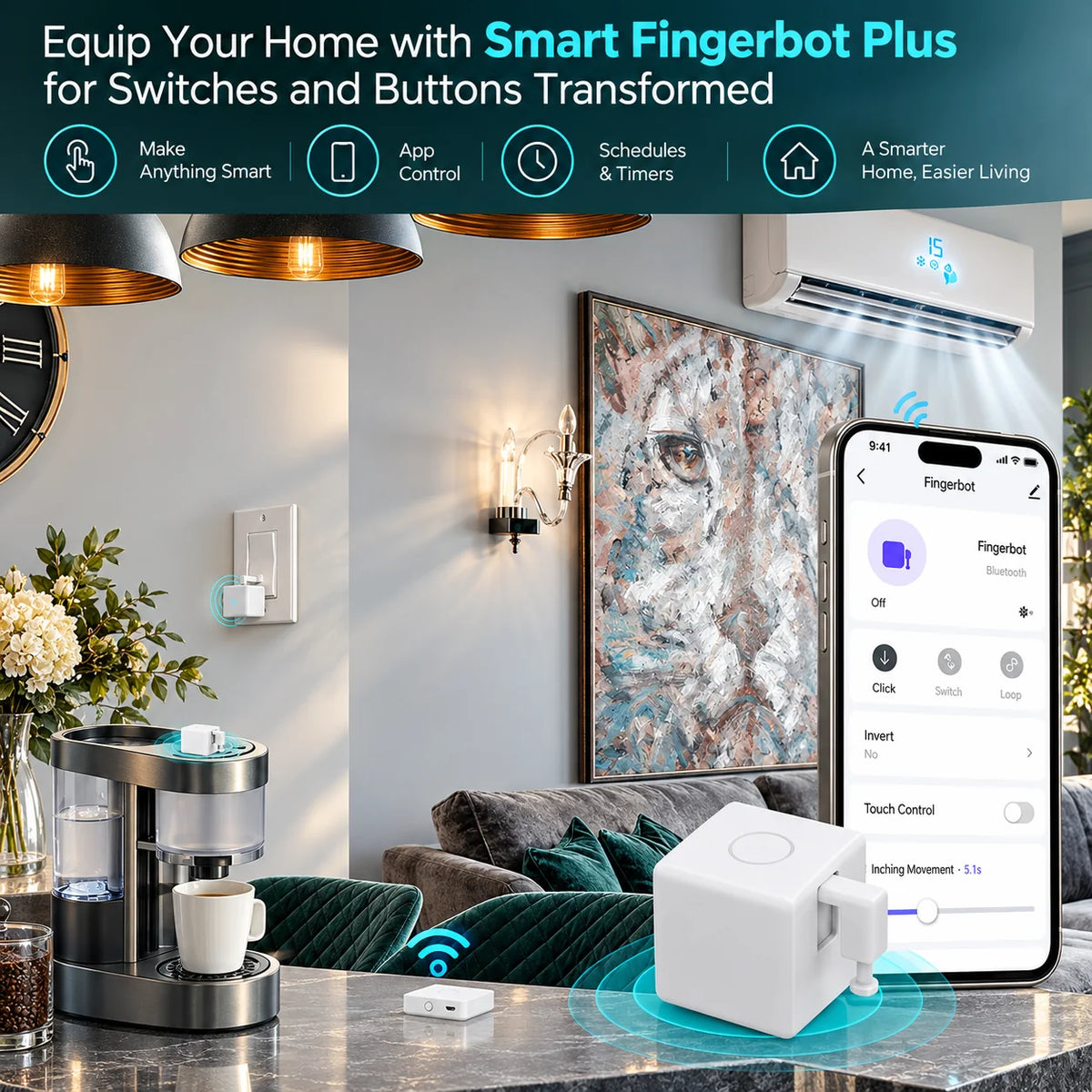 Smart Button Pusher Bluetooth App Controlled Timer & Scheduling