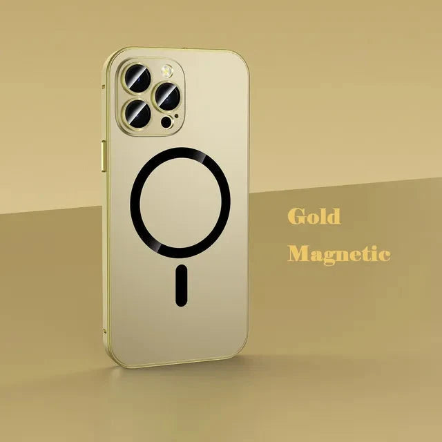 Smartphone Case Aluminum Frame Magnetic Wireless Charging Compatible