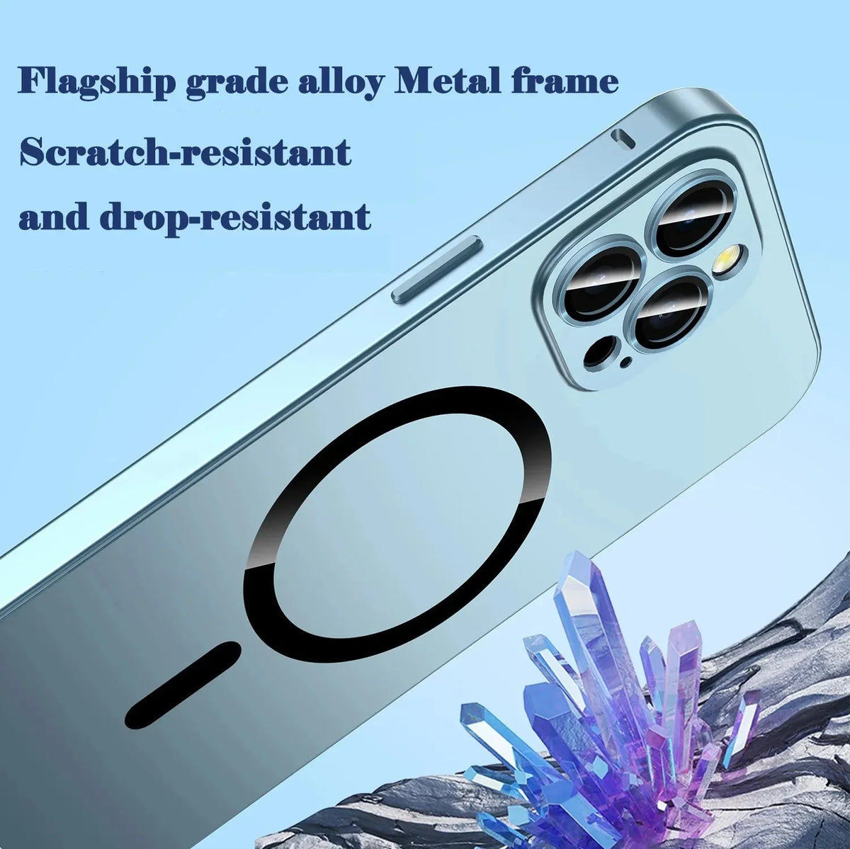Smartphone Case Aluminum Frame Magnetic Wireless Charging Compatible