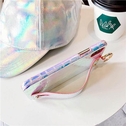 Smartphone Case Laser PU Pattern Wrist Strap