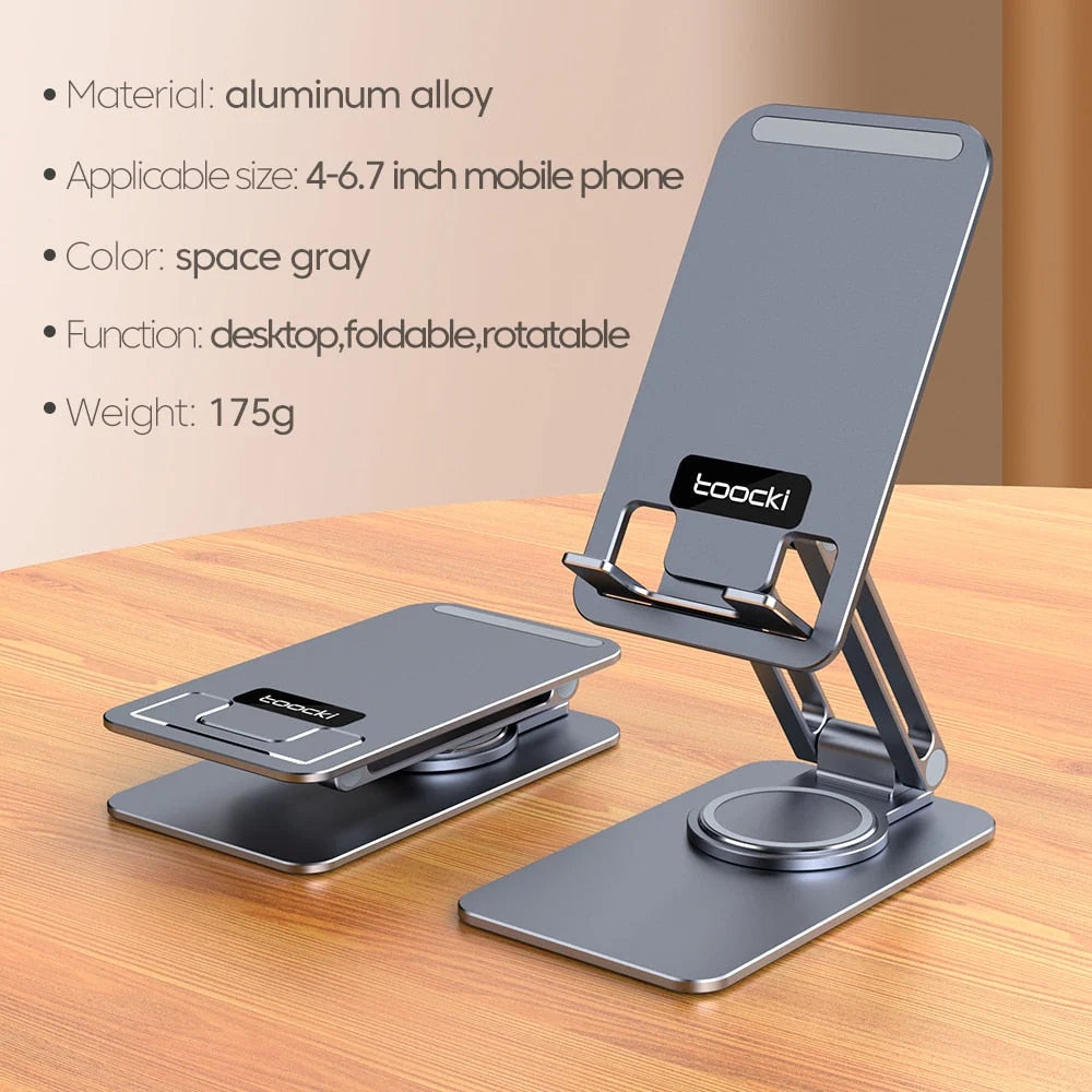 Smartphone Holder Foldable 360° Rotating Aluminum Alloy