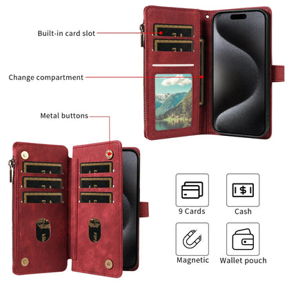 Smartphone Wallet Case Faux Leather Flip Cover Wrist Strap