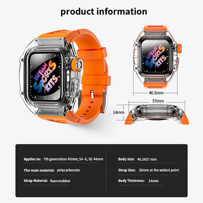 Smartwatch Case and Strap Set Transparent Polycarbonate Six Color Options