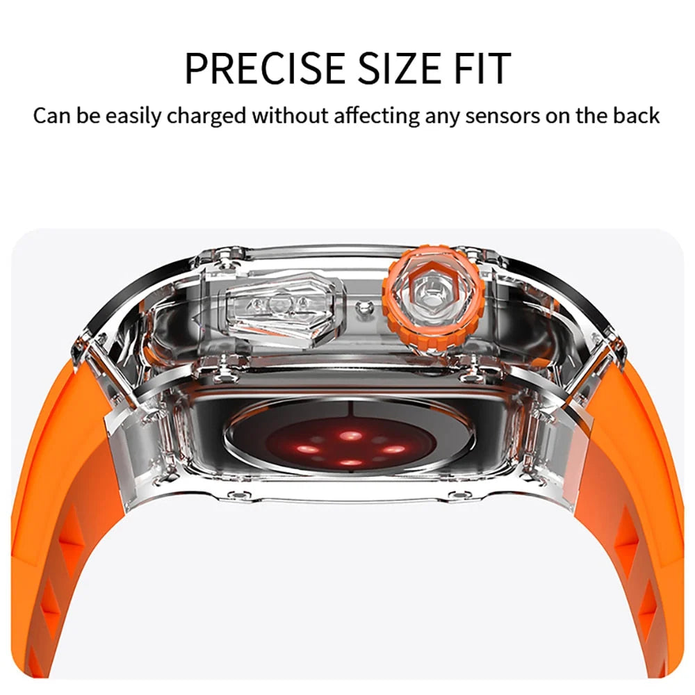 Smartwatch Case and Strap Set Transparent Polycarbonate Six Color Options