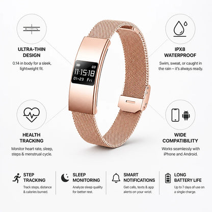 Smartwatch Ultra-Thin IPX8 Waterproof Health Tracking