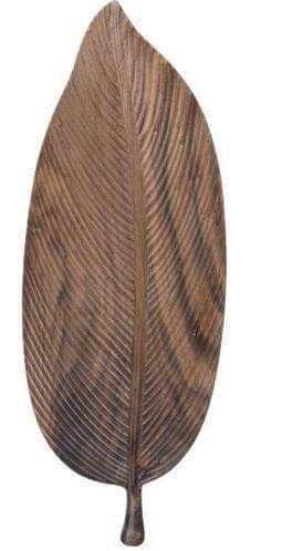 Snack Tray Leaf-Shaped Walnut Wood Lined or Smooth Finish