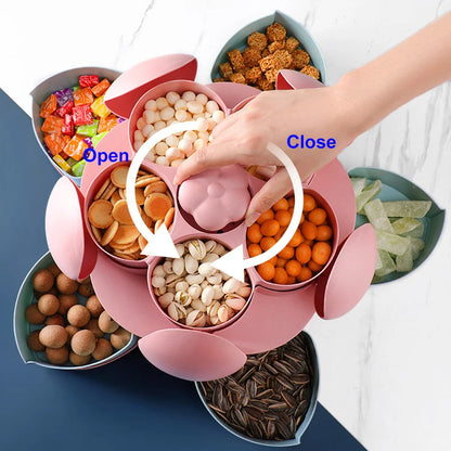 Snack Tray Two-Tier Rotating Divided Compartments