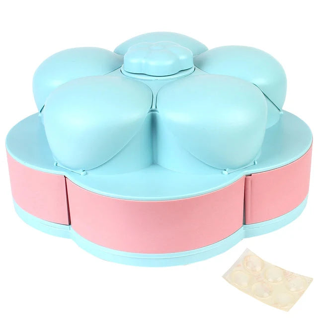 Snack Tray Two-Tier Rotating Divided Compartments