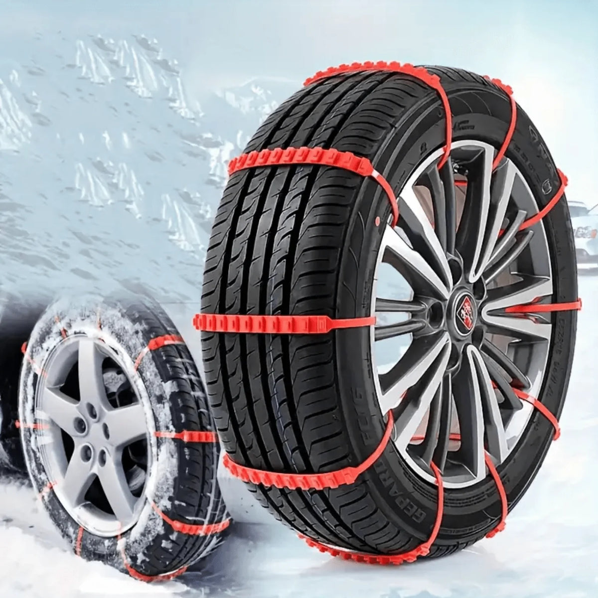 Snow Tire Bands Tool-Free Universal Fit 13-22 Inch