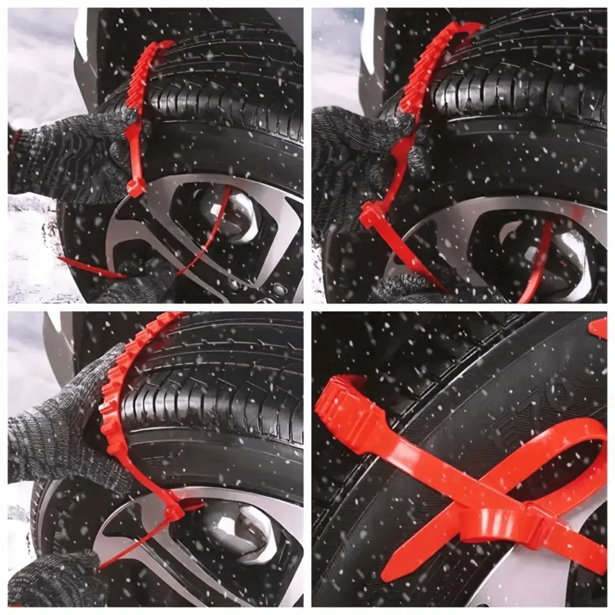 Snow Tire Bands Tool-Free Universal Fit 13-22 Inch