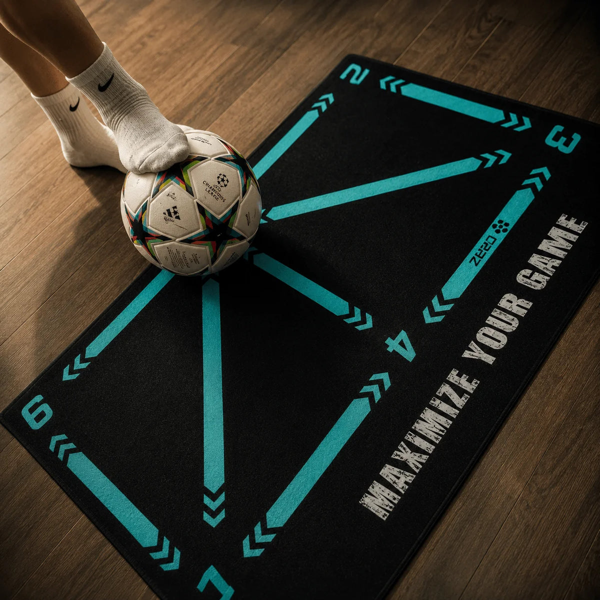Soccer Training Mat Numbered Zones & Directional Arrows