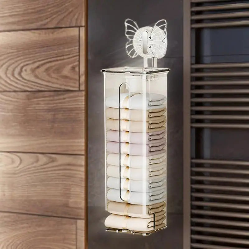 Sock And Underwear Organizer Clear Wall-Mounted With Suction Cups