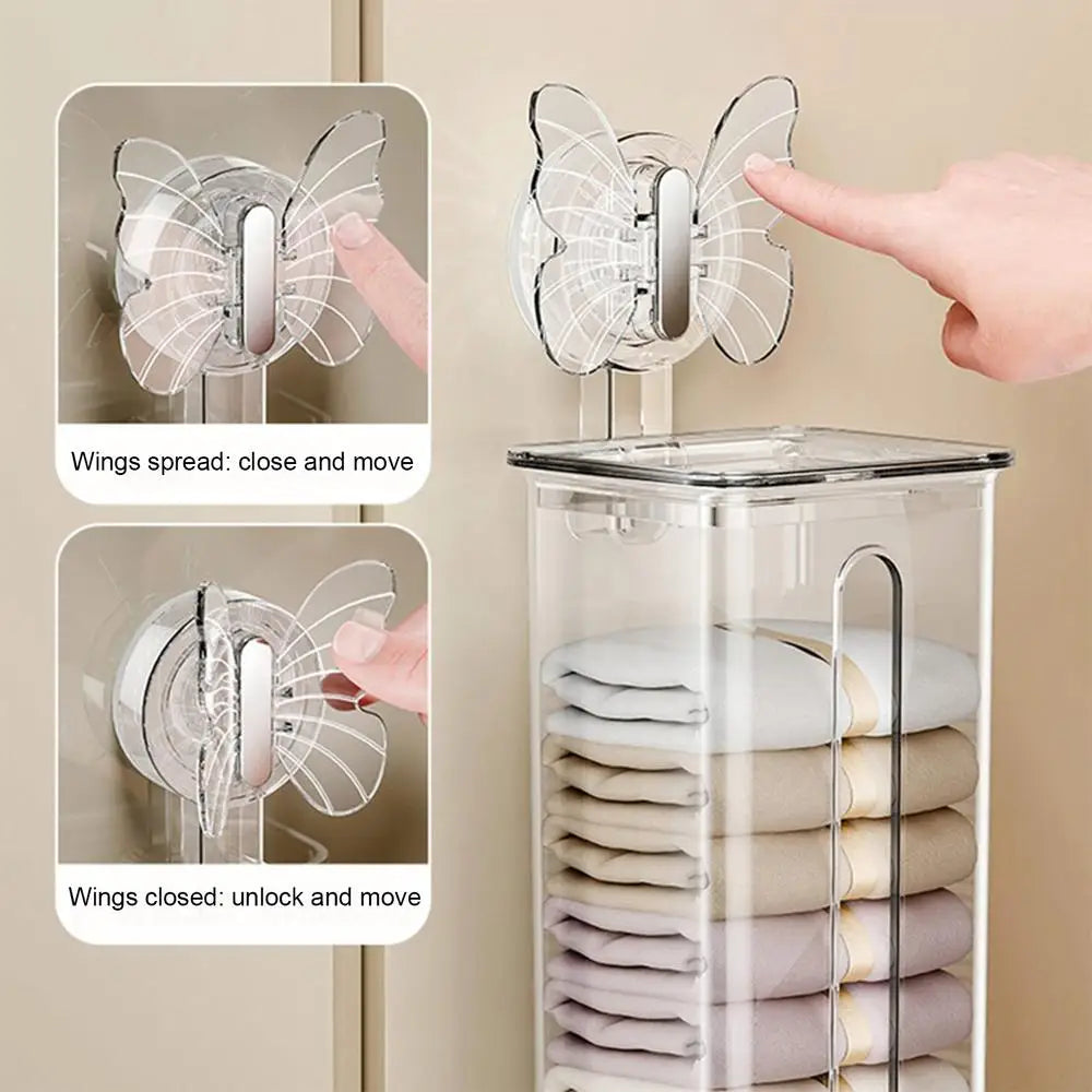 Sock And Underwear Organizer Clear Wall-Mounted With Suction Cups