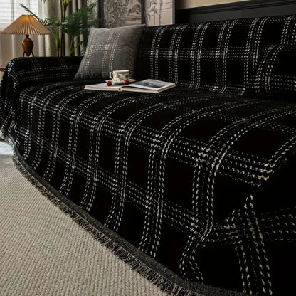 Sofa Cover Chenille Plaid Anti Slip Machine Washable