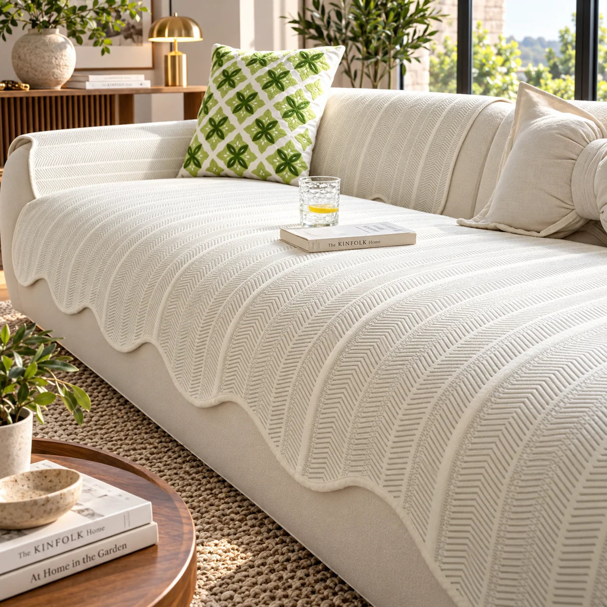 Sofa Cover Microfiber & Machine Washable No Straps