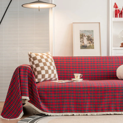 Sofa Cover Microfiber Plaid Machine Washable