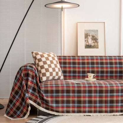 Sofa Cover Microfiber Plaid Machine Washable