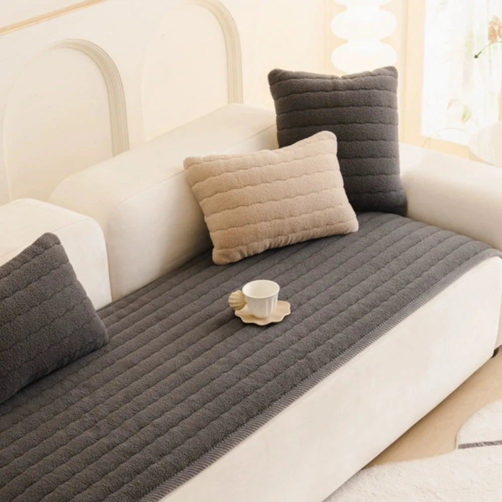 Sofa Cover Plush Microfiber Scratch-Resistant & Pet-Friendly