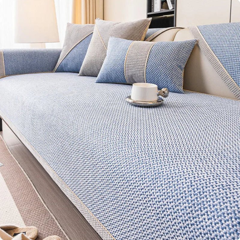 Sofa Cover Quilted Breathable Cotton-Linen Non-Slip
