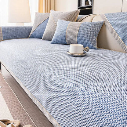 Sofa Cover Quilted Breathable Cotton-Linen Non-Slip