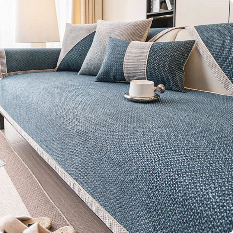 Sofa Cover Quilted Breathable Cotton-Linen Non-Slip