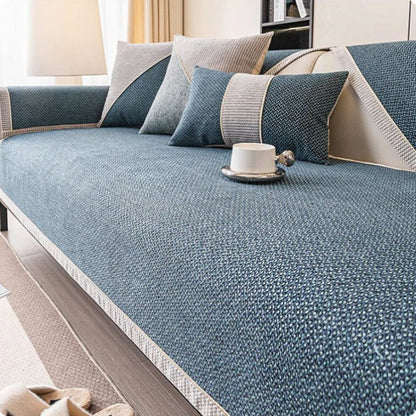 Sofa Cover Quilted Breathable Cotton-Linen Non-Slip