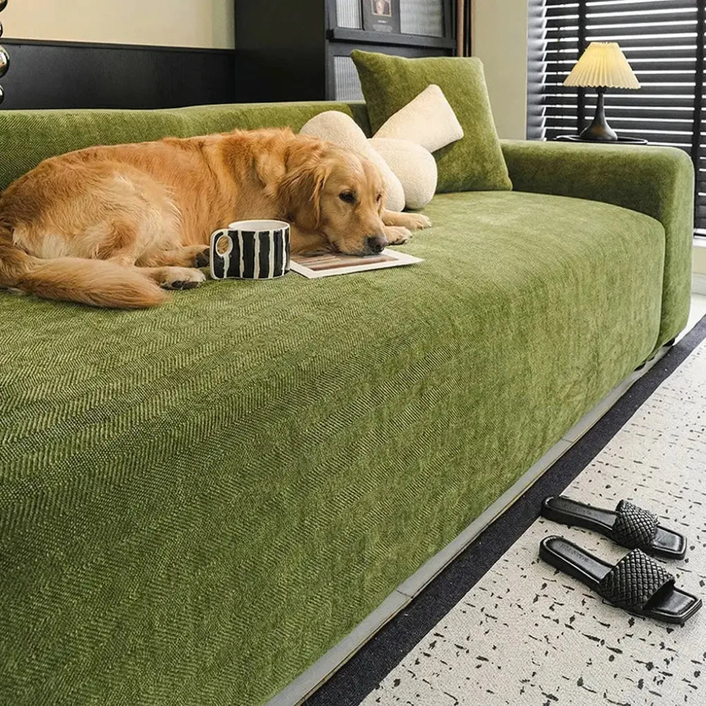 Sofa Slipcover Full-Coverage Stretch-Fit Herringbone