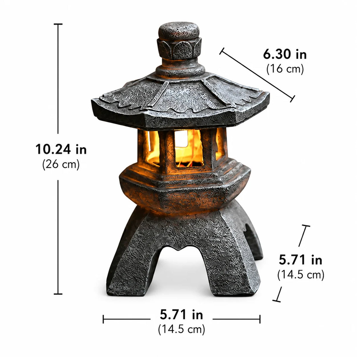 Solar Garden Lantern Pagoda Design Solar-Powered Automatic Dusk Lighting