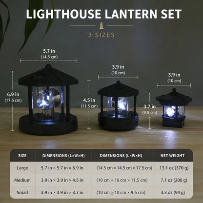 Solar Garden Light Rotating Lighthouse Design Automatic Dusk Lighting