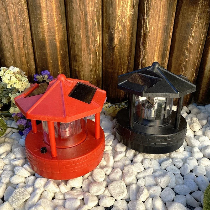 Solar Garden Light Rotating Lighthouse Design Automatic Dusk Lighting