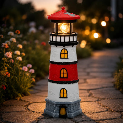 Solar Garden Light Solar-Powered Rotating LED Beacon