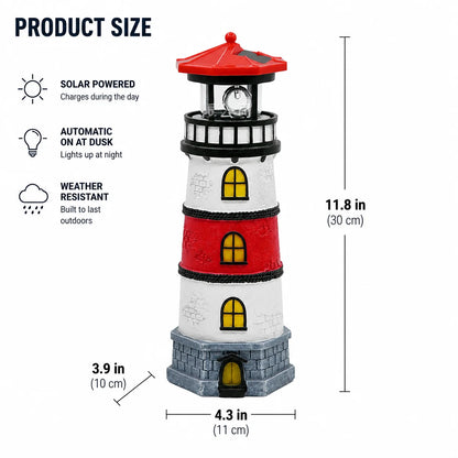 Solar Garden Light Solar-Powered Rotating LED Beacon