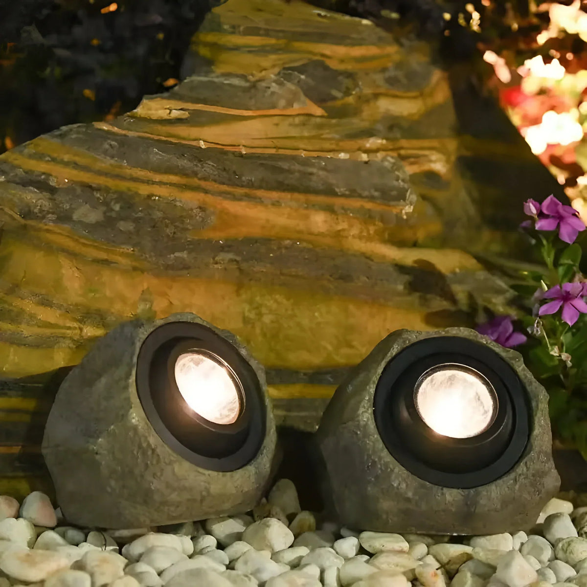 Solar Garden Light Stone-Shaped Weather-Resistant