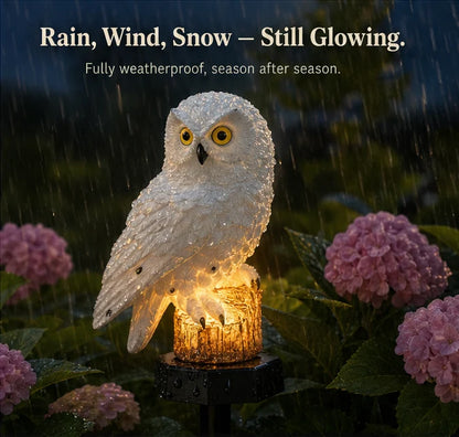 Solar Garden Owl Light Dusk-To-Dawn Weather-Resistant