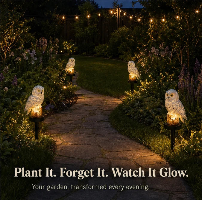 Solar Garden Owl Light Dusk-To-Dawn Weather-Resistant