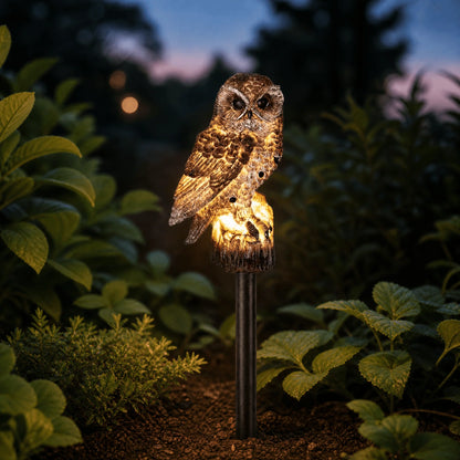 Solar Garden Owl Light Dusk-To-Dawn Weather-Resistant