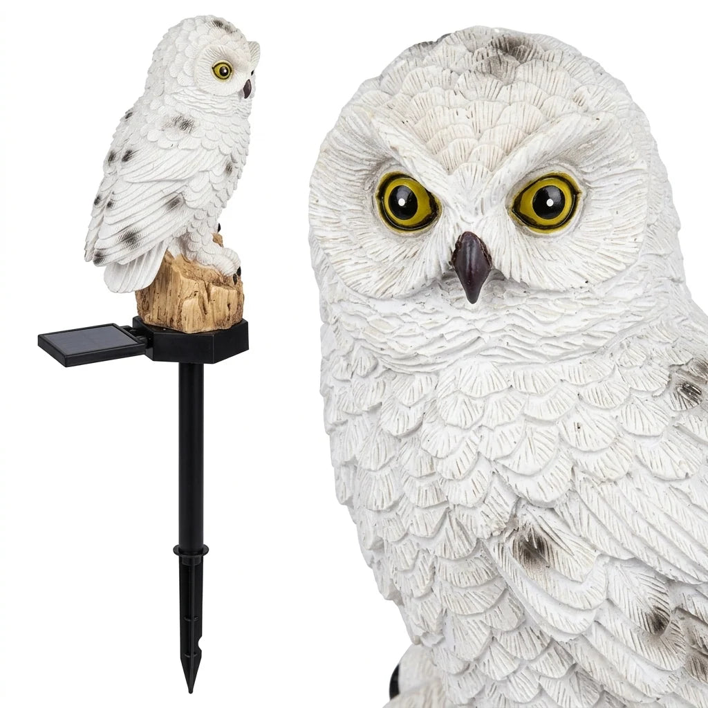Solar Garden Owl Light Dusk-To-Dawn Weather-Resistant